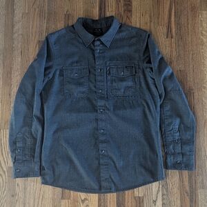 Oakley Long Sleeve Button Up Shirt Cotton Gray - Men's Small